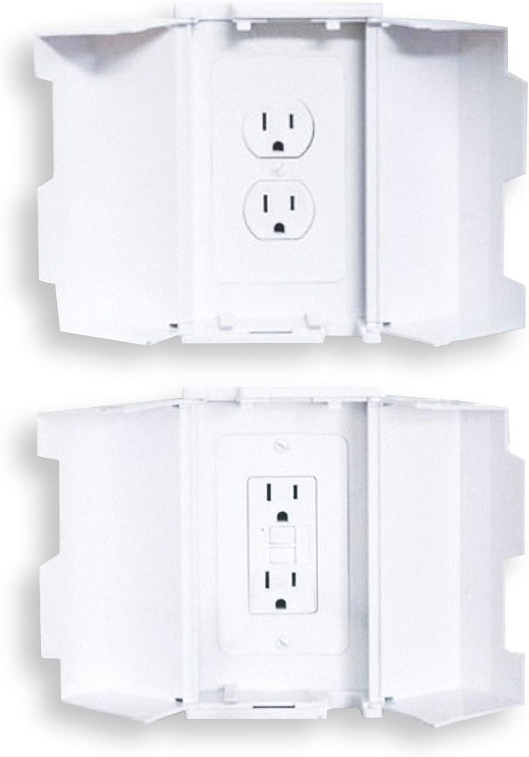 Outlet Cover Box for Child Safety (2 Pack) Duplex & Decorator Electrical Outlet Plates, Concealed Access Buttons, and Spacious Compartment - Jool Baby - Image 5